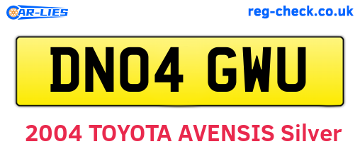 DN04GWU are the vehicle registration plates.
