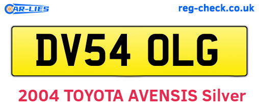 DV54OLG are the vehicle registration plates.
