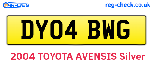 DY04BWG are the vehicle registration plates.