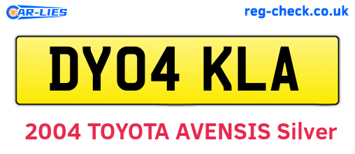 DY04KLA are the vehicle registration plates.