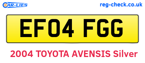 EF04FGG are the vehicle registration plates.