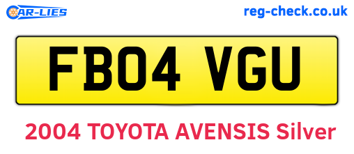 FB04VGU are the vehicle registration plates.