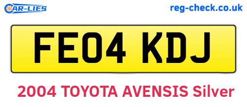 FE04KDJ are the vehicle registration plates.