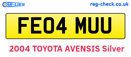 FE04MUU are the vehicle registration plates.