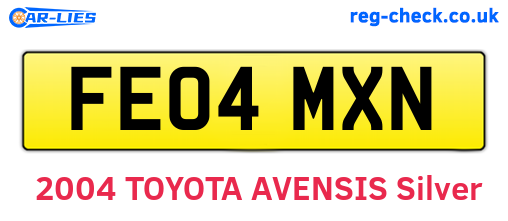 FE04MXN are the vehicle registration plates.