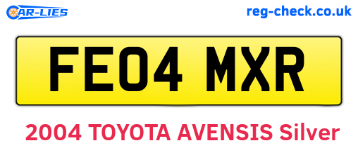 FE04MXR are the vehicle registration plates.