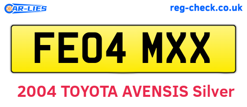 FE04MXX are the vehicle registration plates.