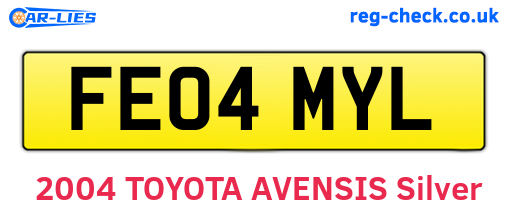 FE04MYL are the vehicle registration plates.
