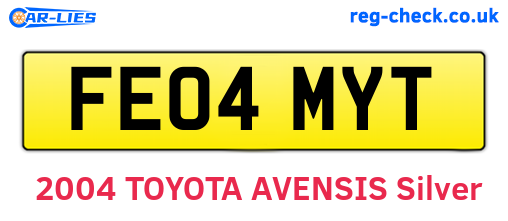 FE04MYT are the vehicle registration plates.