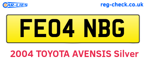 FE04NBG are the vehicle registration plates.