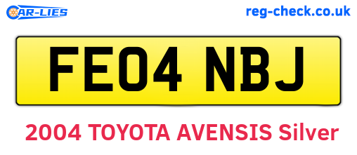 FE04NBJ are the vehicle registration plates.