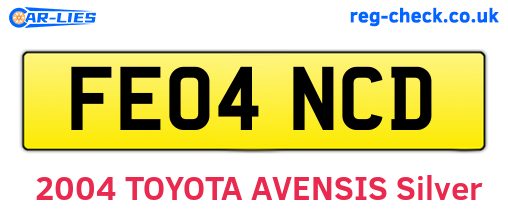 FE04NCD are the vehicle registration plates.