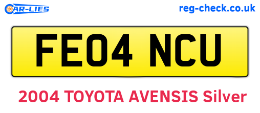 FE04NCU are the vehicle registration plates.