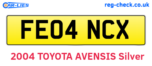 FE04NCX are the vehicle registration plates.