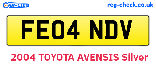 FE04NDV are the vehicle registration plates.
