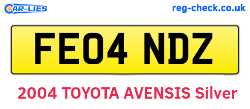 FE04NDZ are the vehicle registration plates.