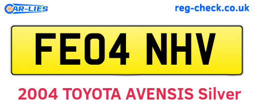 FE04NHV are the vehicle registration plates.