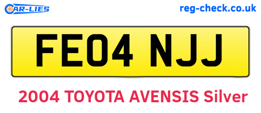FE04NJJ are the vehicle registration plates.