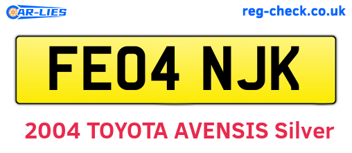 FE04NJK are the vehicle registration plates.
