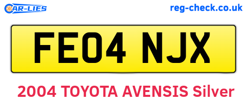 FE04NJX are the vehicle registration plates.