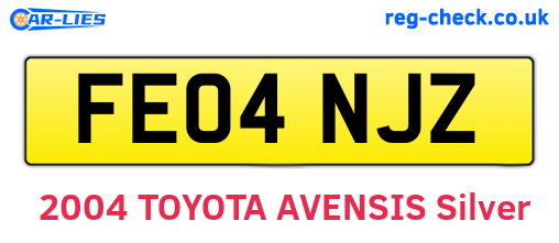 FE04NJZ are the vehicle registration plates.