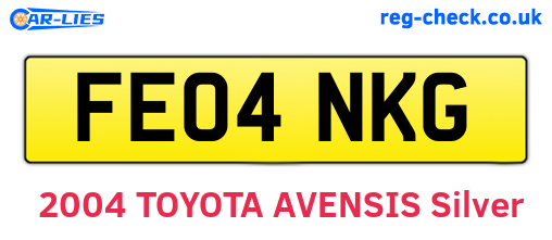 FE04NKG are the vehicle registration plates.