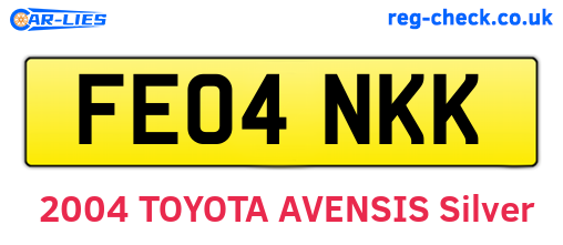 FE04NKK are the vehicle registration plates.