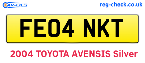 FE04NKT are the vehicle registration plates.