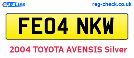 FE04NKW are the vehicle registration plates.