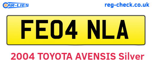 FE04NLA are the vehicle registration plates.