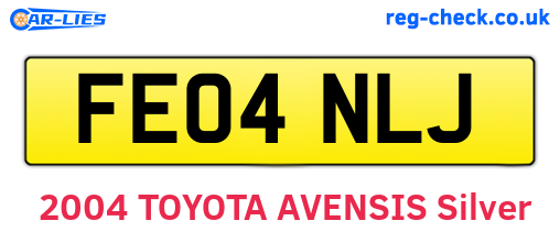 FE04NLJ are the vehicle registration plates.
