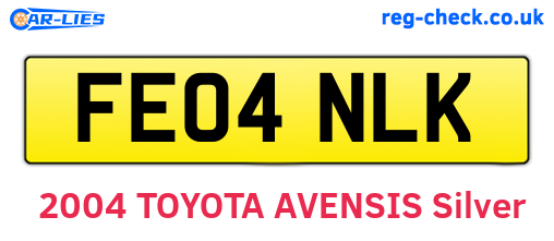 FE04NLK are the vehicle registration plates.