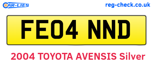 FE04NND are the vehicle registration plates.