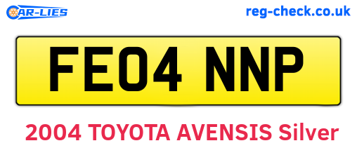 FE04NNP are the vehicle registration plates.