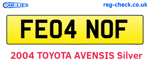FE04NOF are the vehicle registration plates.