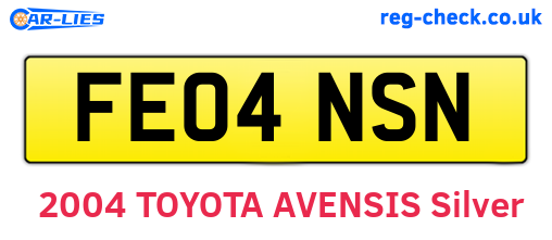 FE04NSN are the vehicle registration plates.