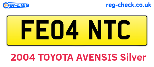 FE04NTC are the vehicle registration plates.