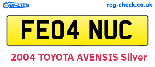FE04NUC are the vehicle registration plates.