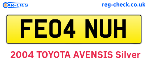 FE04NUH are the vehicle registration plates.