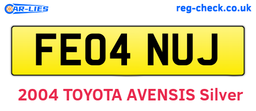 FE04NUJ are the vehicle registration plates.