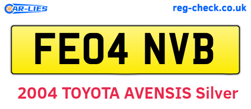 FE04NVB are the vehicle registration plates.