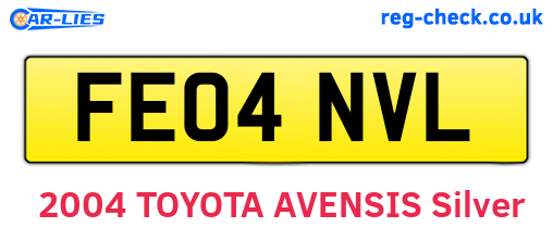 FE04NVL are the vehicle registration plates.