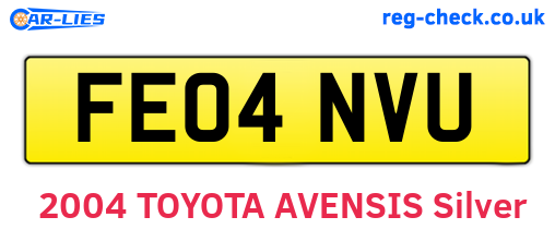 FE04NVU are the vehicle registration plates.