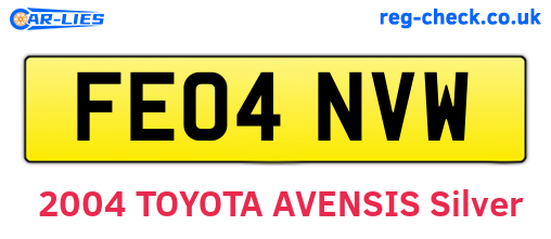 FE04NVW are the vehicle registration plates.