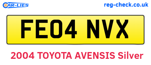 FE04NVX are the vehicle registration plates.