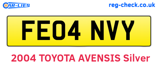 FE04NVY are the vehicle registration plates.
