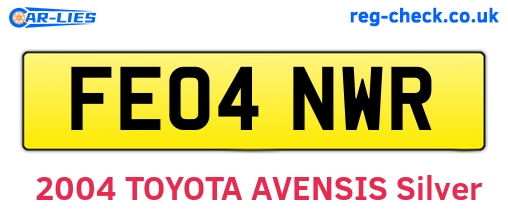 FE04NWR are the vehicle registration plates.