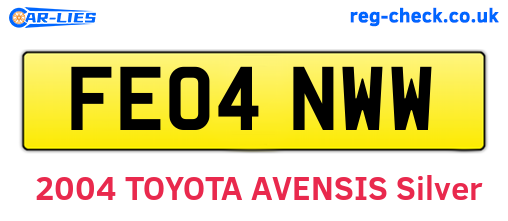FE04NWW are the vehicle registration plates.
