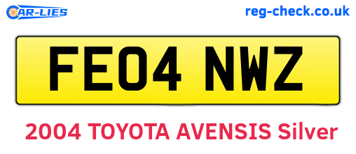 FE04NWZ are the vehicle registration plates.