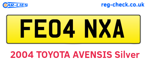 FE04NXA are the vehicle registration plates.